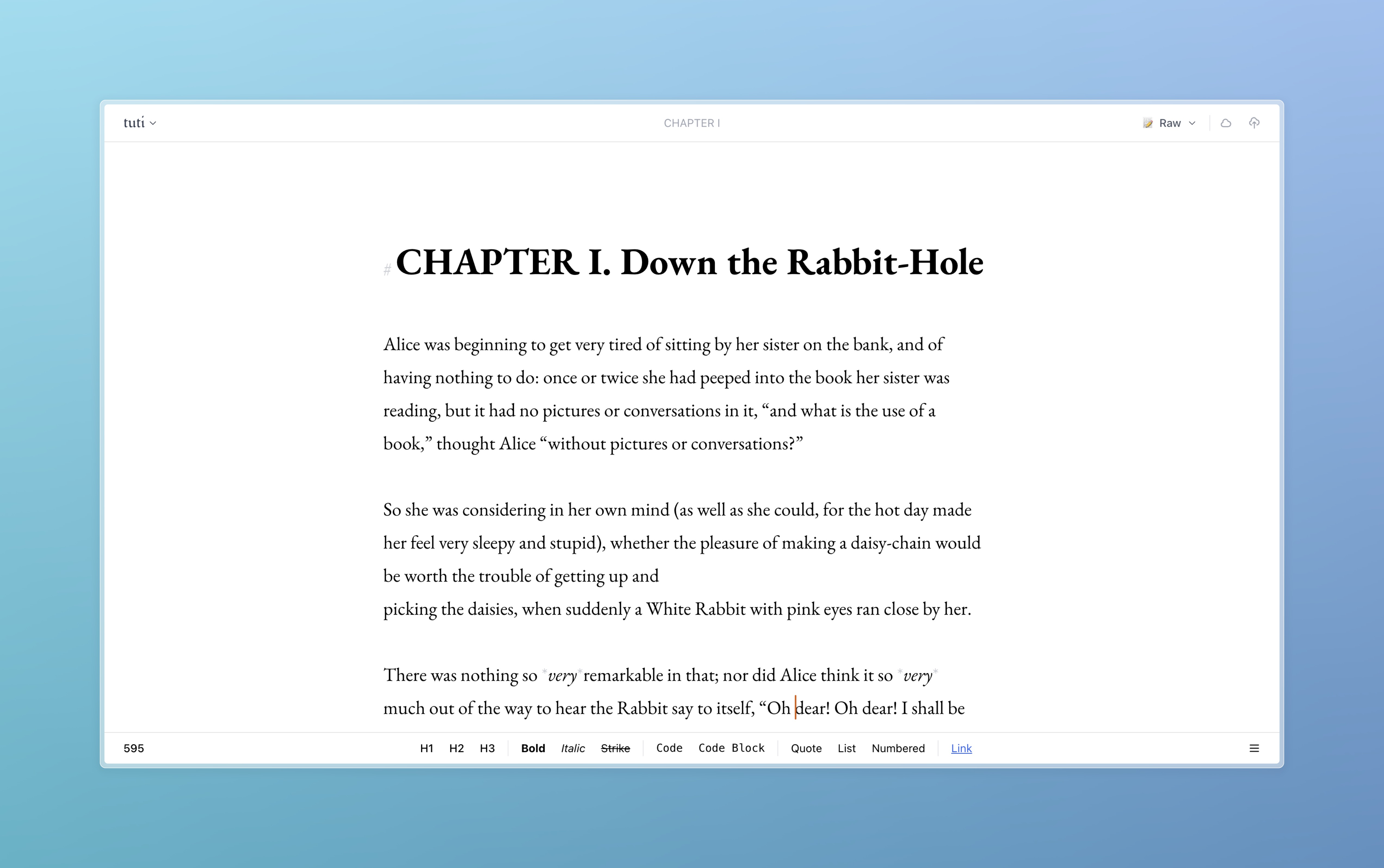 Tuti - Local-first Markdown Editor Interface